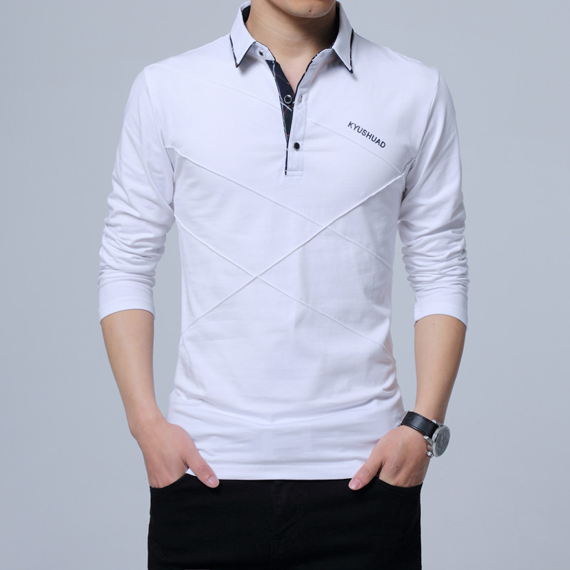 1pcs MOQ mens long sleeve t shirts New design mens polo shirts Plain t shirt men clothing