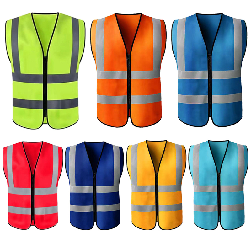 Yellow Orange Green Engineer Traffic Road Safe Class 2 Construction Work Protective High Visible Reflective Vest Jacket Clothing