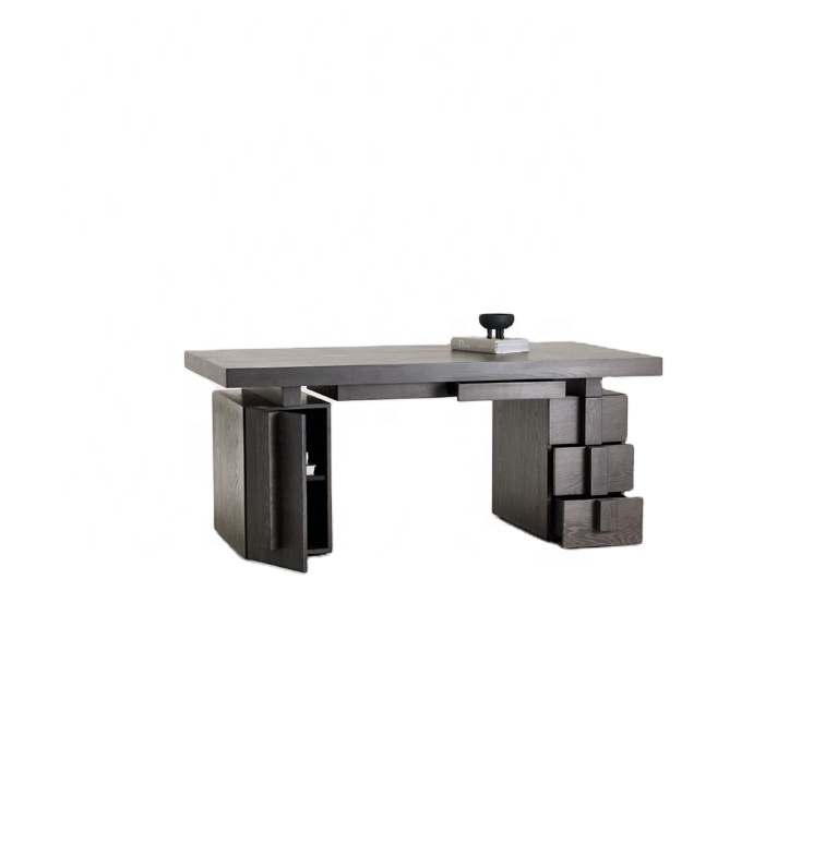 Luxury Modern Design Table Black Home Office Furniture Desk Wooden Top Work Desk Office Tables