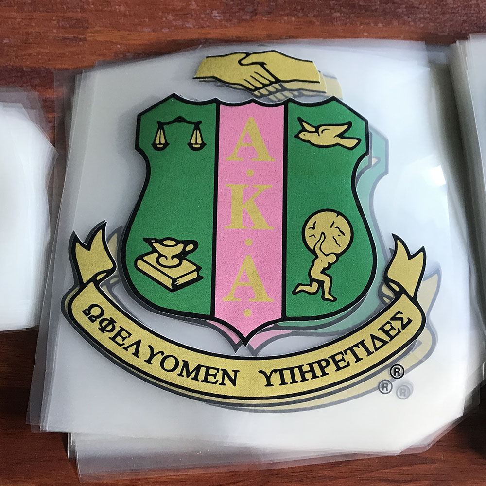 Пластиковые Блестки известный как щит термотрансферные патчи alpha kappa alpha sorority трансферная трафаретная печать для одежды