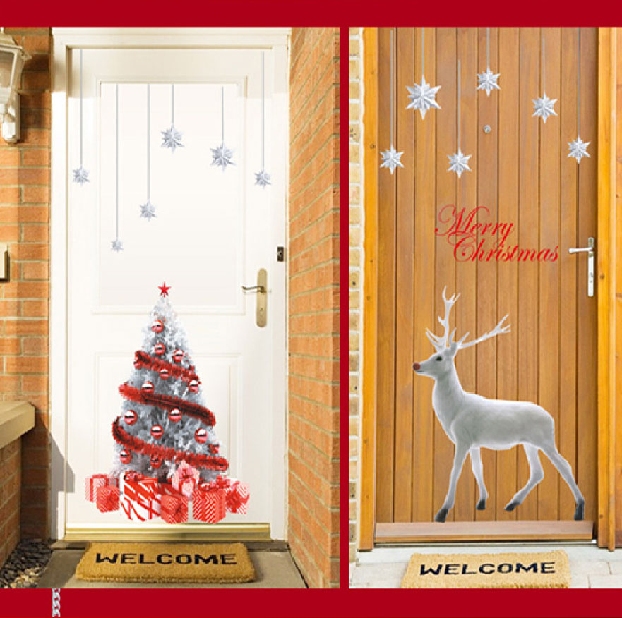 Newish Christmas tree elk window self-adhesive wall sticker Christmas window stickers for gift