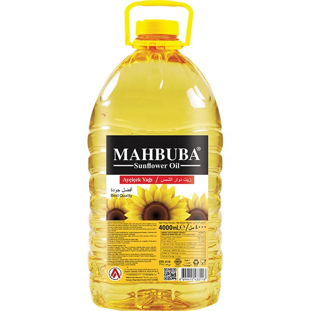 Sunflower Oil 4L Manufacturer from Turkey High Quality Delicious taste cooking oil Turkish quality