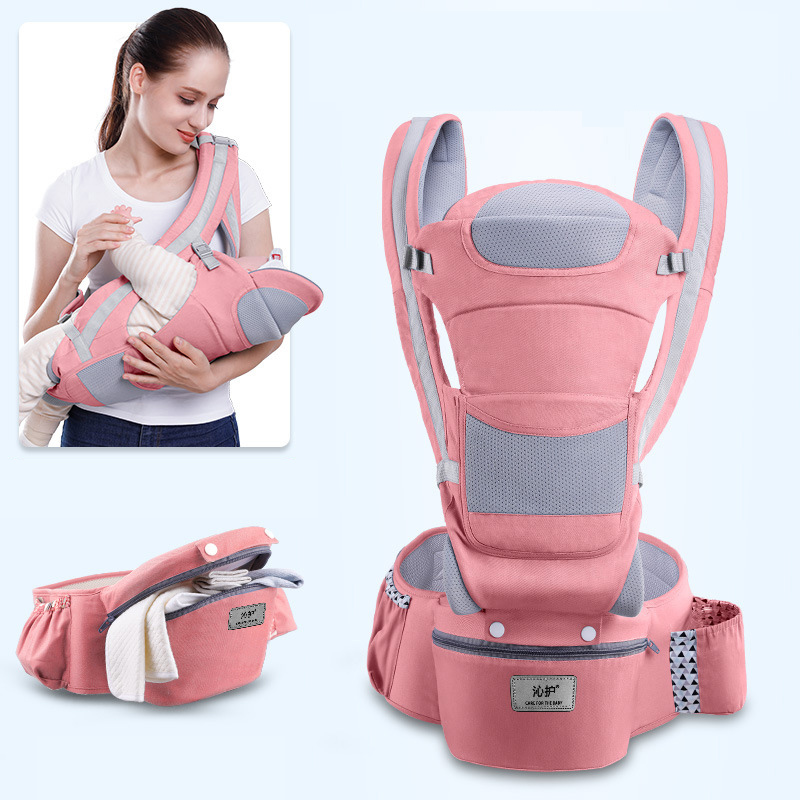 Exclusive to Amazon Newest Type Good quality Cheapest For All Seasons with Hip Seat Backpack Baby Carrier Wear a storage bag