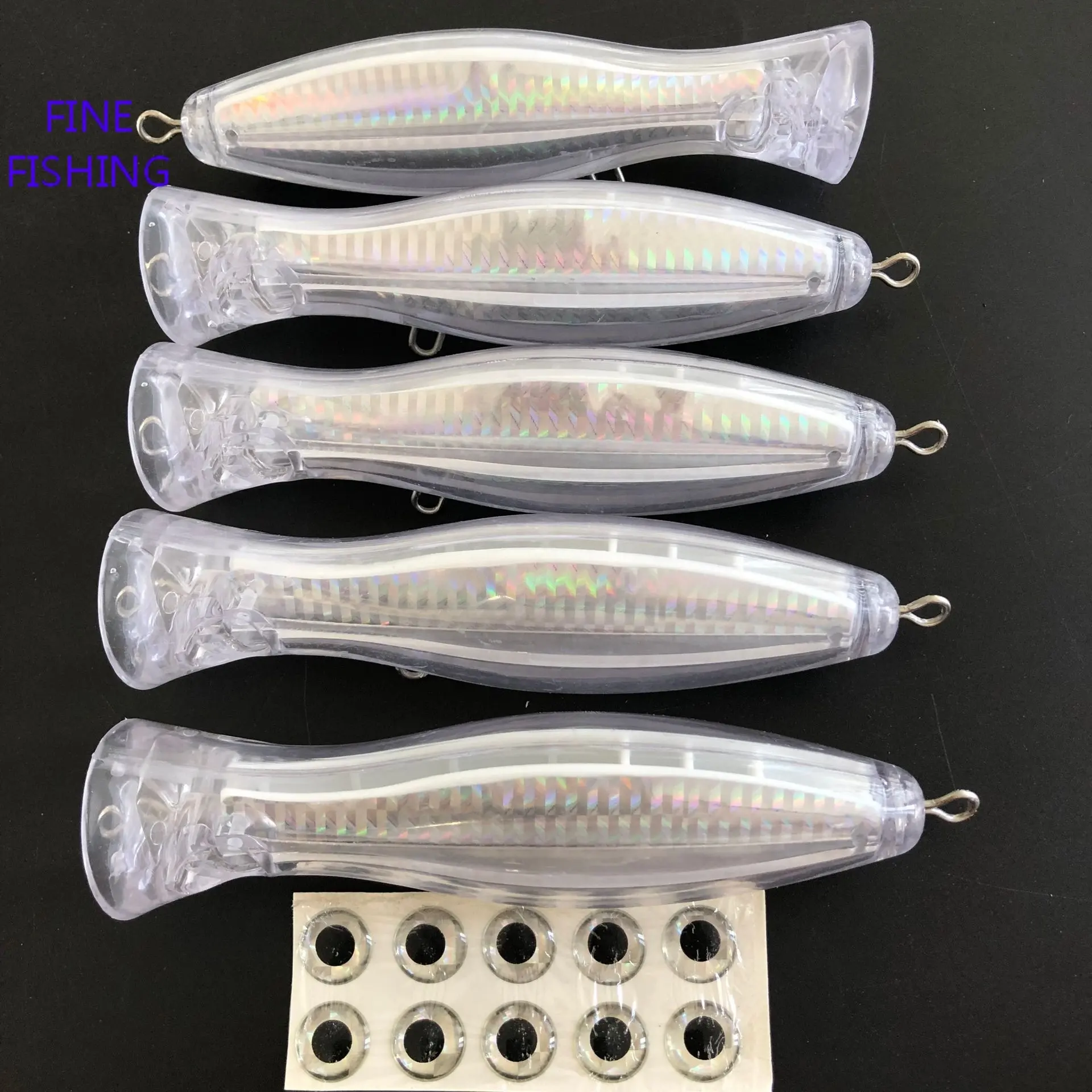high quality ABS unpainted fishing Popper bait 125mm 35.27g blank crankbait lure body 8304 with free eye