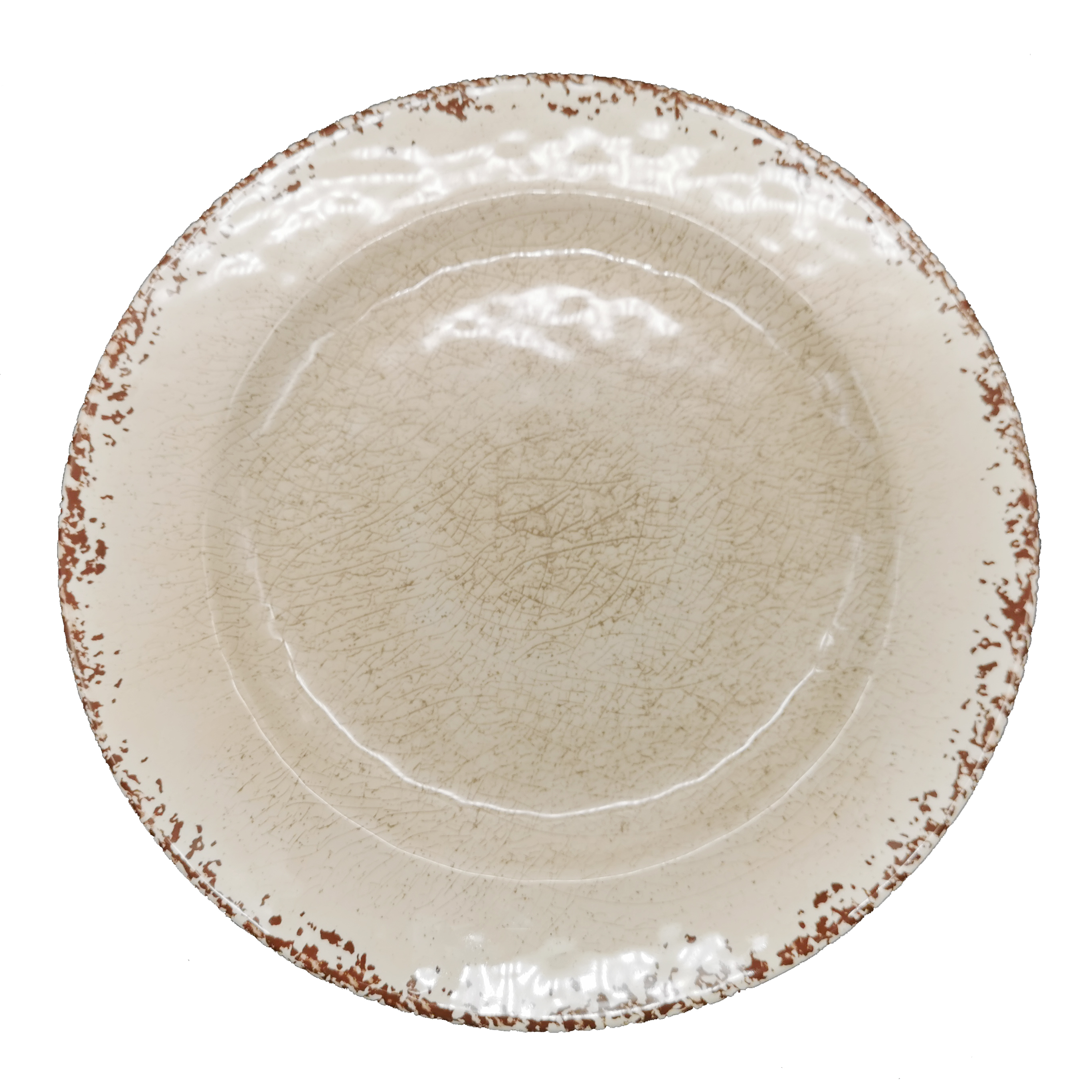 BPA Free durable hard plastic outdoor or indoor dinner crackle rustic Melamine Dinner Plate