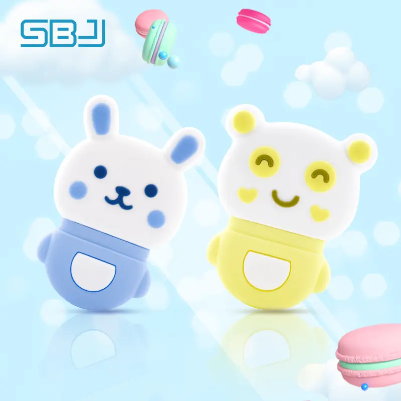 Baby Vibrating Teether Food Grade Soft Silicone Vibrating Baby Pacifier Chewing Gum Soother Teether