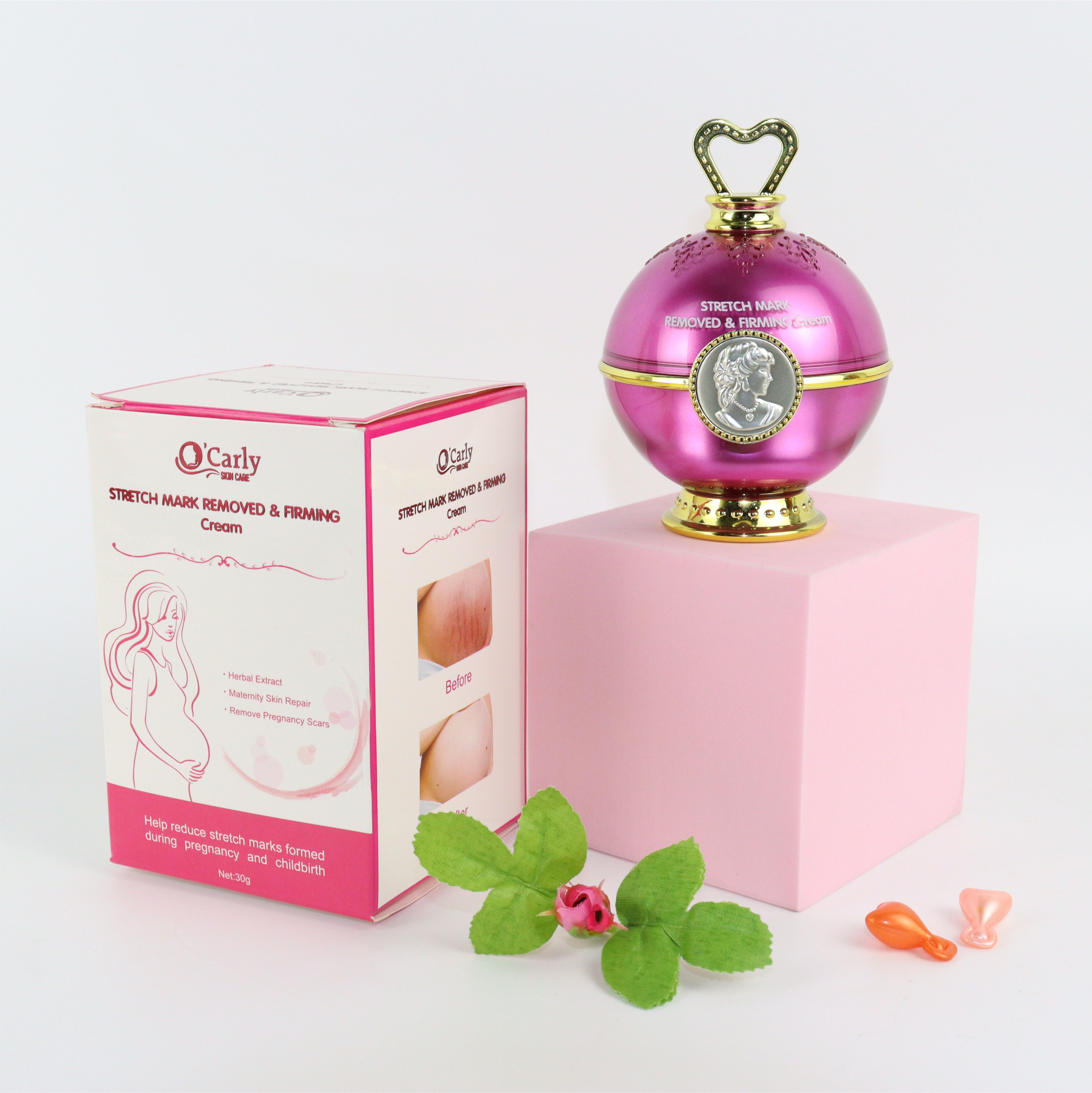 Private Label Stretch Mark Removed Cream 30g Natural Rose Herbal Extract Repair Acne Scar Anti Pregnancy Wrinkle Cream