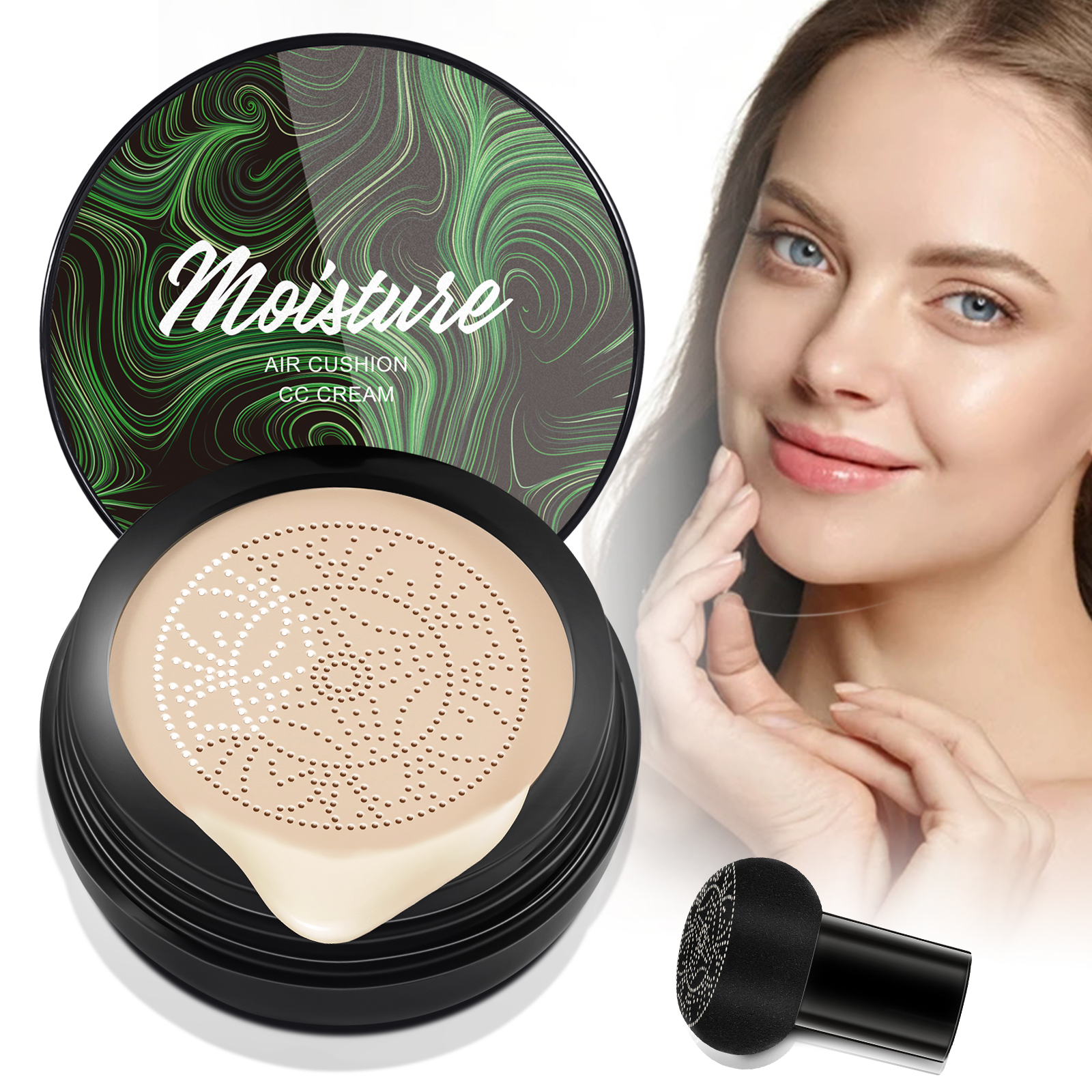 ALIVER Private Label Mushroom Moisturizing Longlasting Waterproof Concealer Make Up CC Cream Air Cushion Liquid Foundation