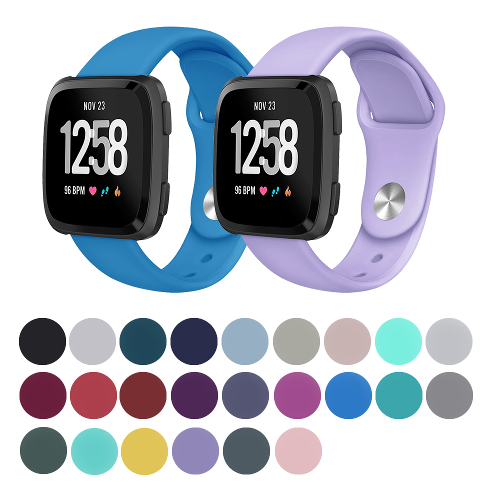Однотонный мягкий силиконовый ремешок для часов Fitbit Versa, Versa 2 и Lite, эластичный ремешок для фитнеса