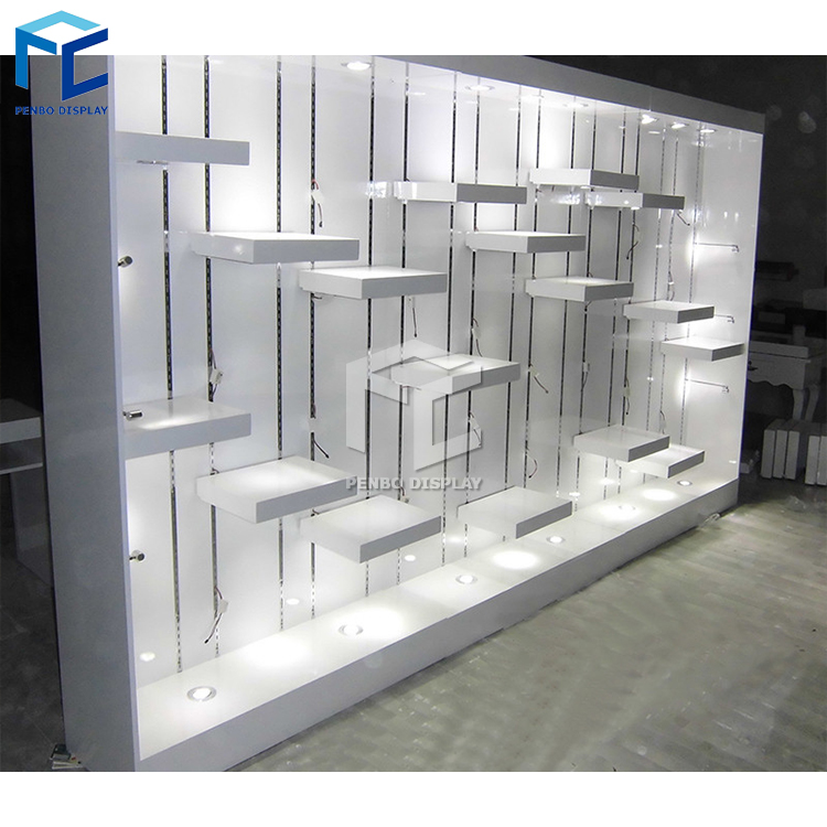 Guangzhou Manufacturer Supply High Quality Custom Bags Display Showcase For Sale Hair Salon Display Shelf