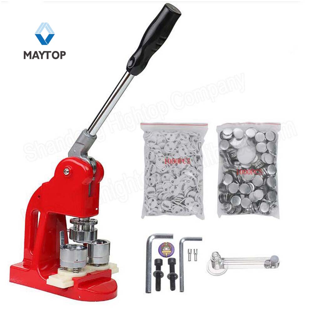 Button Maker, 1/1.25/2.3 inch 2.5/3.2/5.8cm Badge Punch Press Maker with 1000 Circle Button Parts for DIY (2.3 inch 5.8cm)