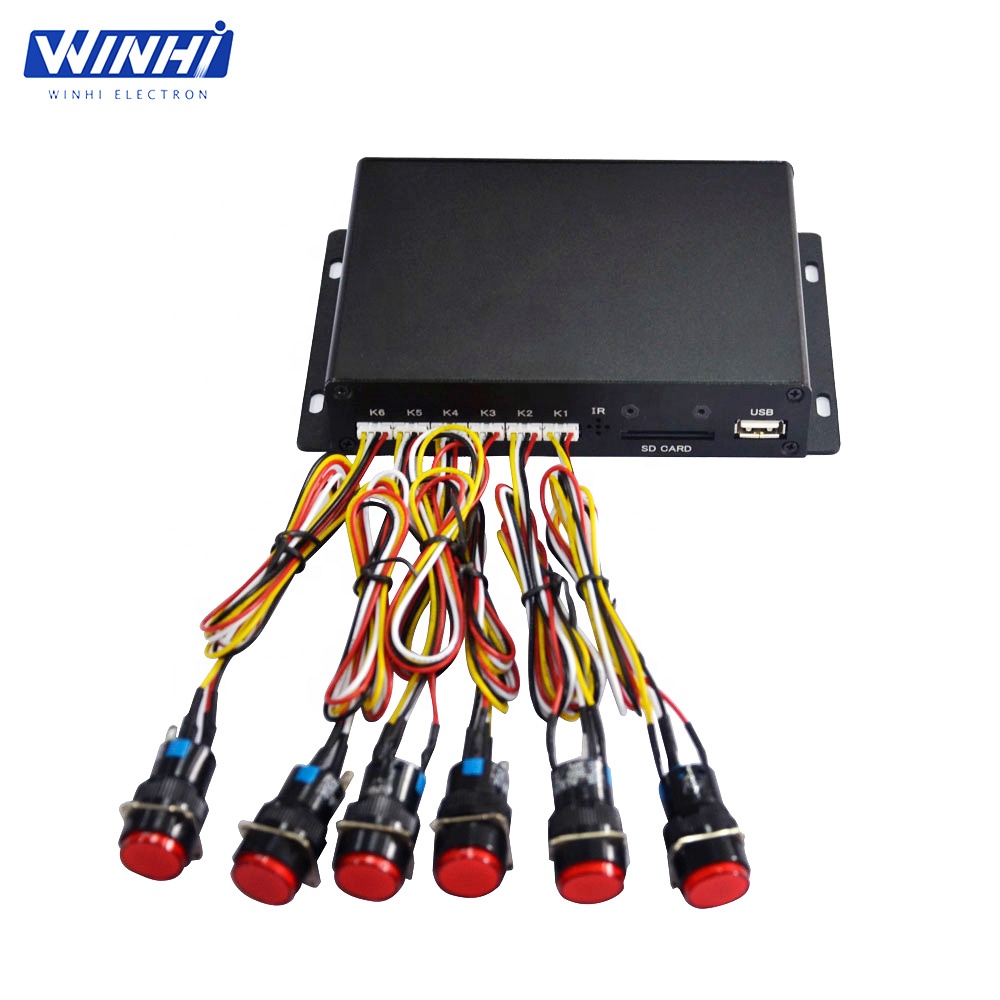 MPC1005-6 наиболее конкурентоспособные storefront digital signage 1080p HD SDI оптический 5,1 DC12V Кнопка видео плеер рекламы для продажи