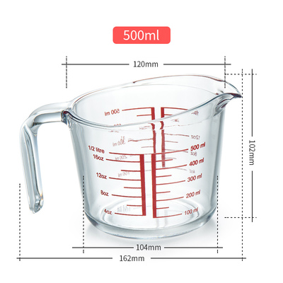 Microwave safe borosilicate glass measuring cups measuring jar