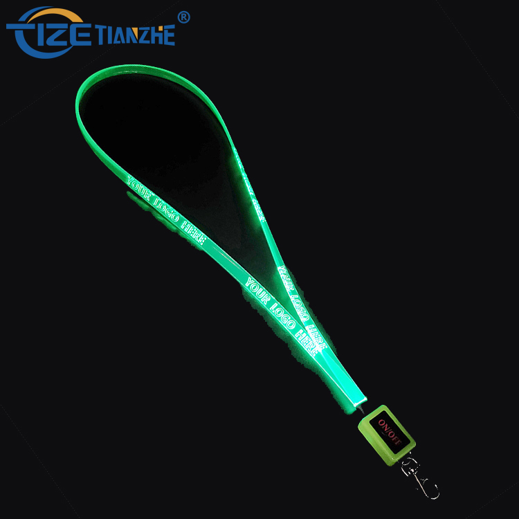 Пользовательские лазерной гравировкой логотип светодиодный мигающий Lanyard балансировки ремень Glow шеи ремень
