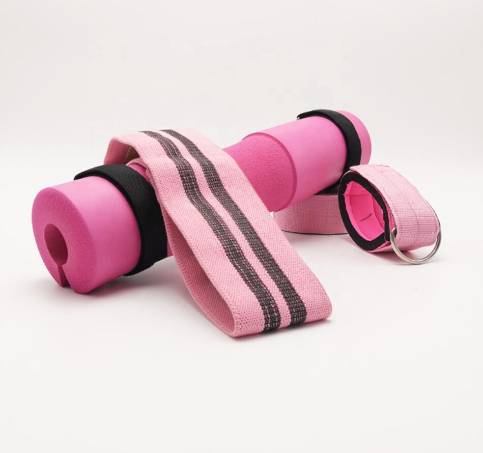 Customized Weightlifting Foam Barbell Neck Squat Pad set / Hip Circle Bands / Ankle Strap