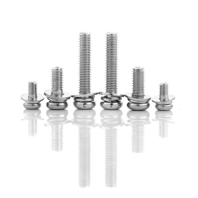 M3 G3214 Phillips pan head double washer m3 m4 m5 m6 cross recessed pan head screws combine with spring washer and plain washer