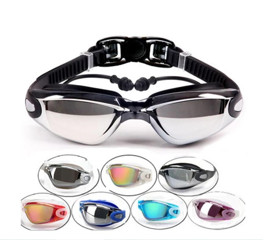 Glasses Swimming with Earplug Professional Waterproof anti fog Myopia Men Women Swimming Glasses adult