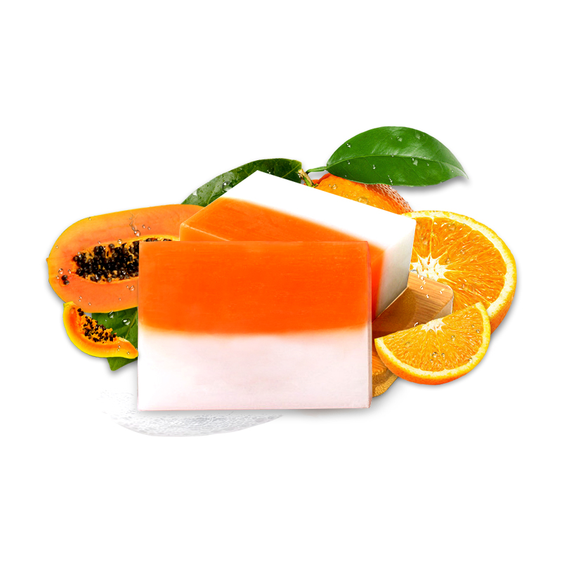 OEM Private Label Natural Organic Skin Lightening Bath Soap Body Whitening Handmade Papaya Kojic Acid Glutathione Face Soap