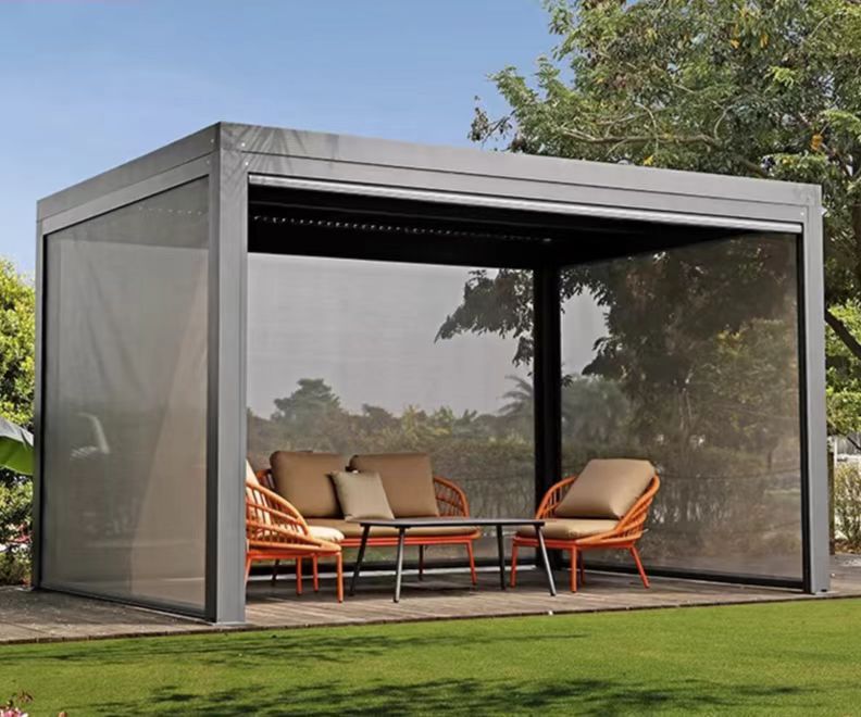 Fashionable Appearance Luxury Aluminum Garden Outdoor Pavilion Pavilion Garden Outdoor Outdoor Sunshade Pavilion With Roof