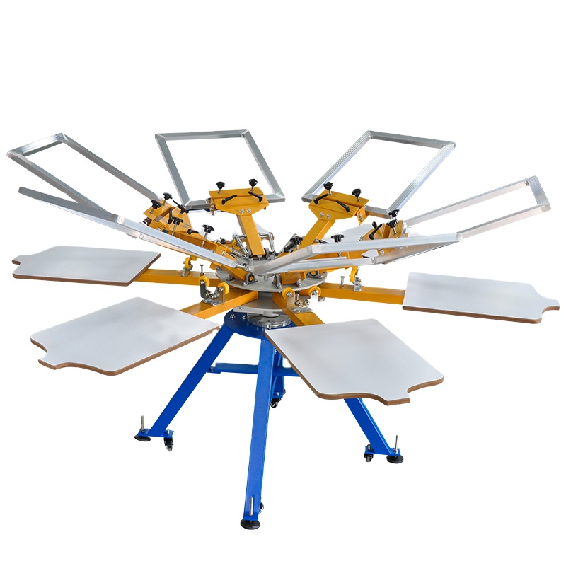 6 Colors 6 Stations Clothing Screen Printing Machine