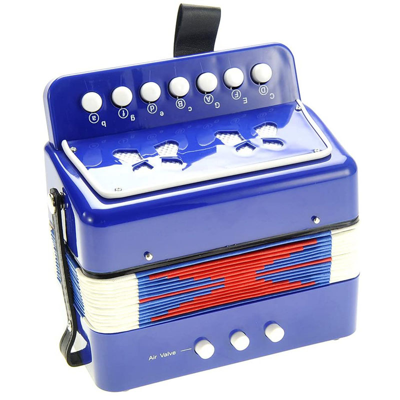 Hot selling colorful 22 keys 2 bass Children piano gift toy professional performance plastic piano accordion