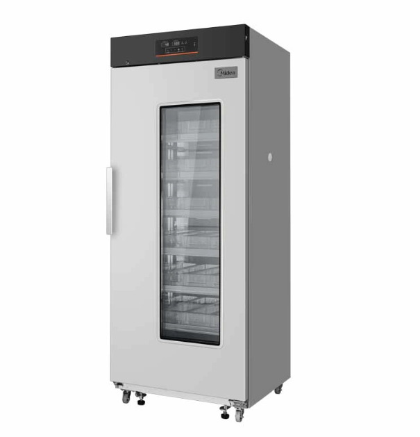 Midea Hospital Laboratory Blood Bank Refrigerator Auto Defrost Glass Door Basket Blood Bag Storage Medical Cryogenic Equipment