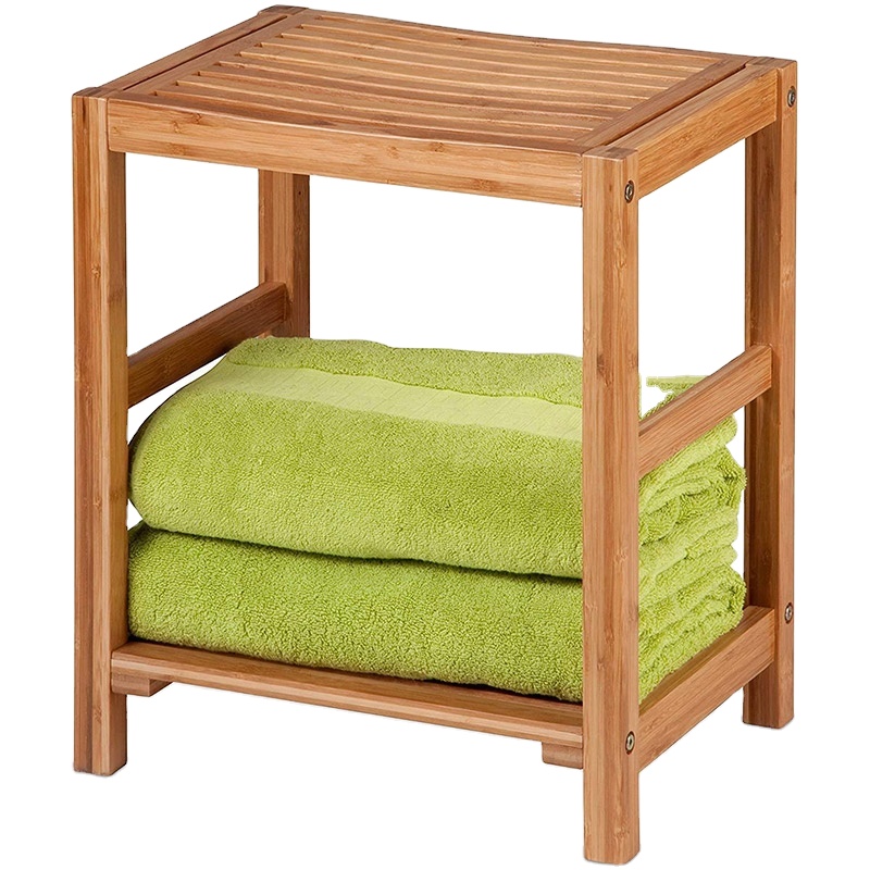 multifunction Natural bamboo Corner stool with Fashion Creative bathroom Stool Bench and Bathroom storage Organization