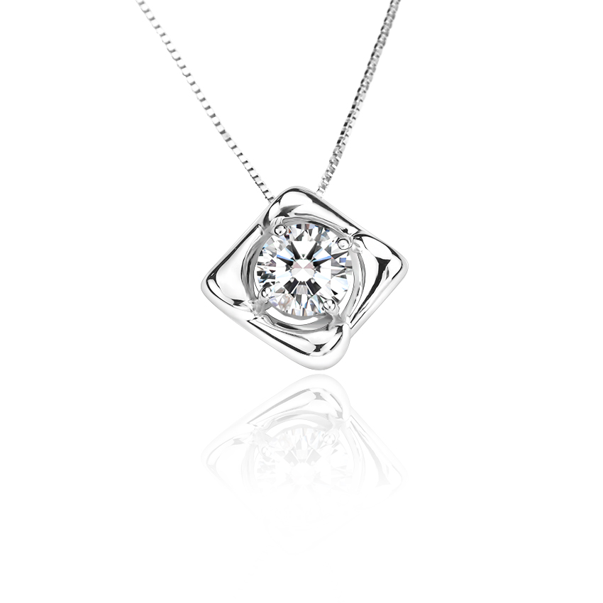 Модные украшения 18 к белое золото кулон набор с 1 карат свободные moissanite
