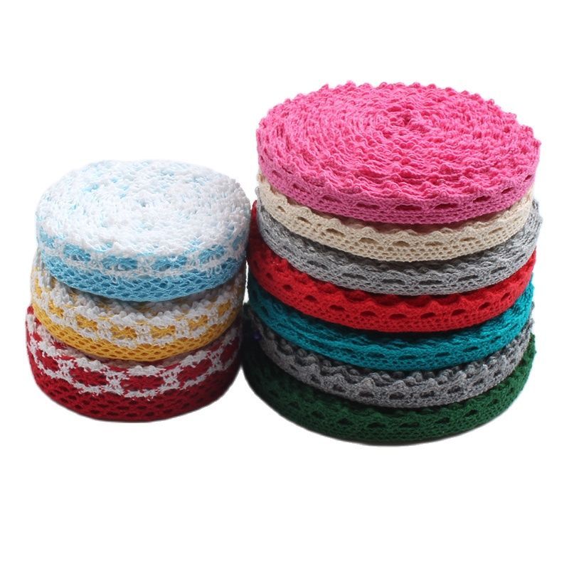 DIY Sewing Lace Trimming Handmade Patchwork Cloth Hometexile Curtain Craft Accessories Colorful Cotton Lace Ribbon