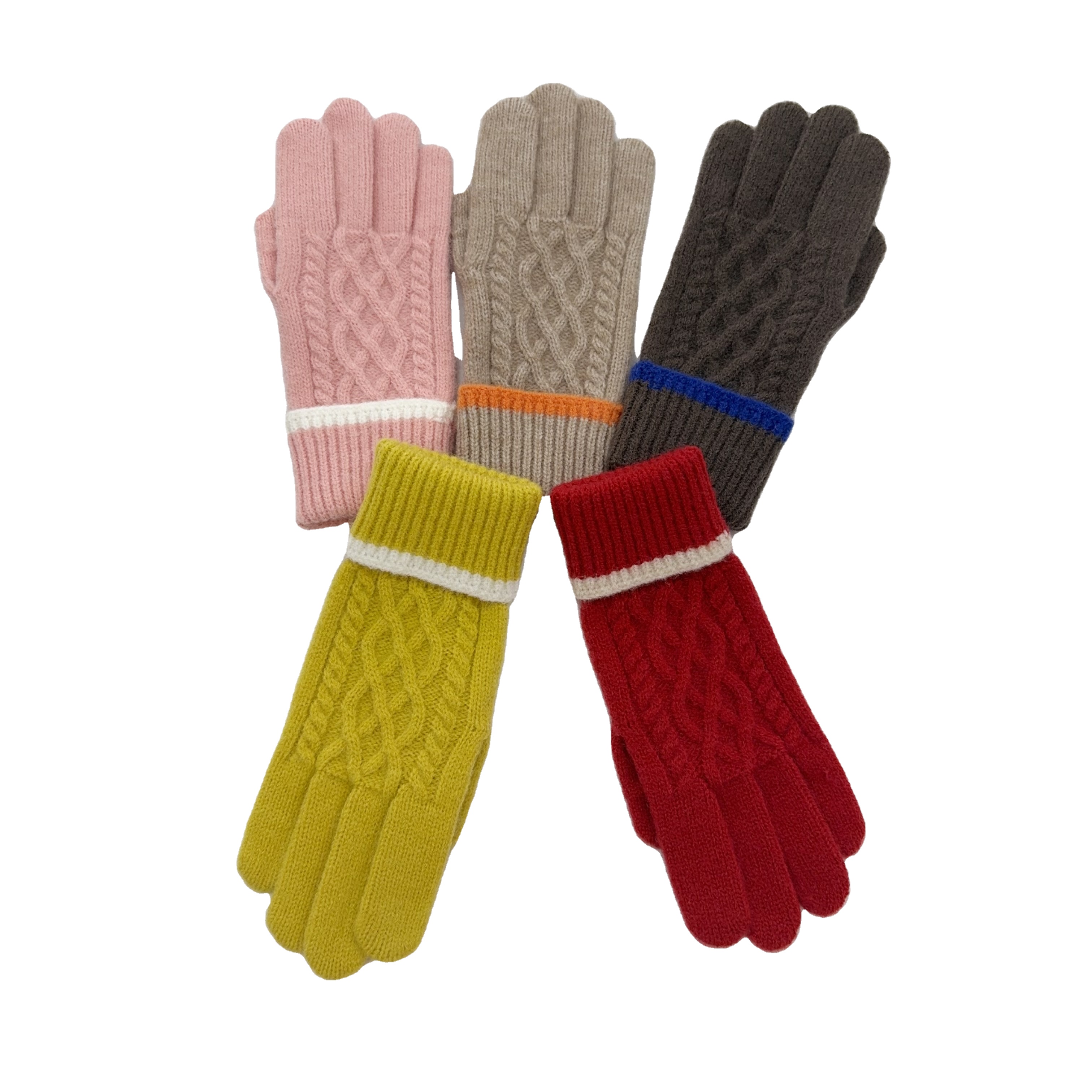 Winter Women's Knitted Twisted Flower Gloves Exquisite Three-dimensional Flower Shaped Gloves