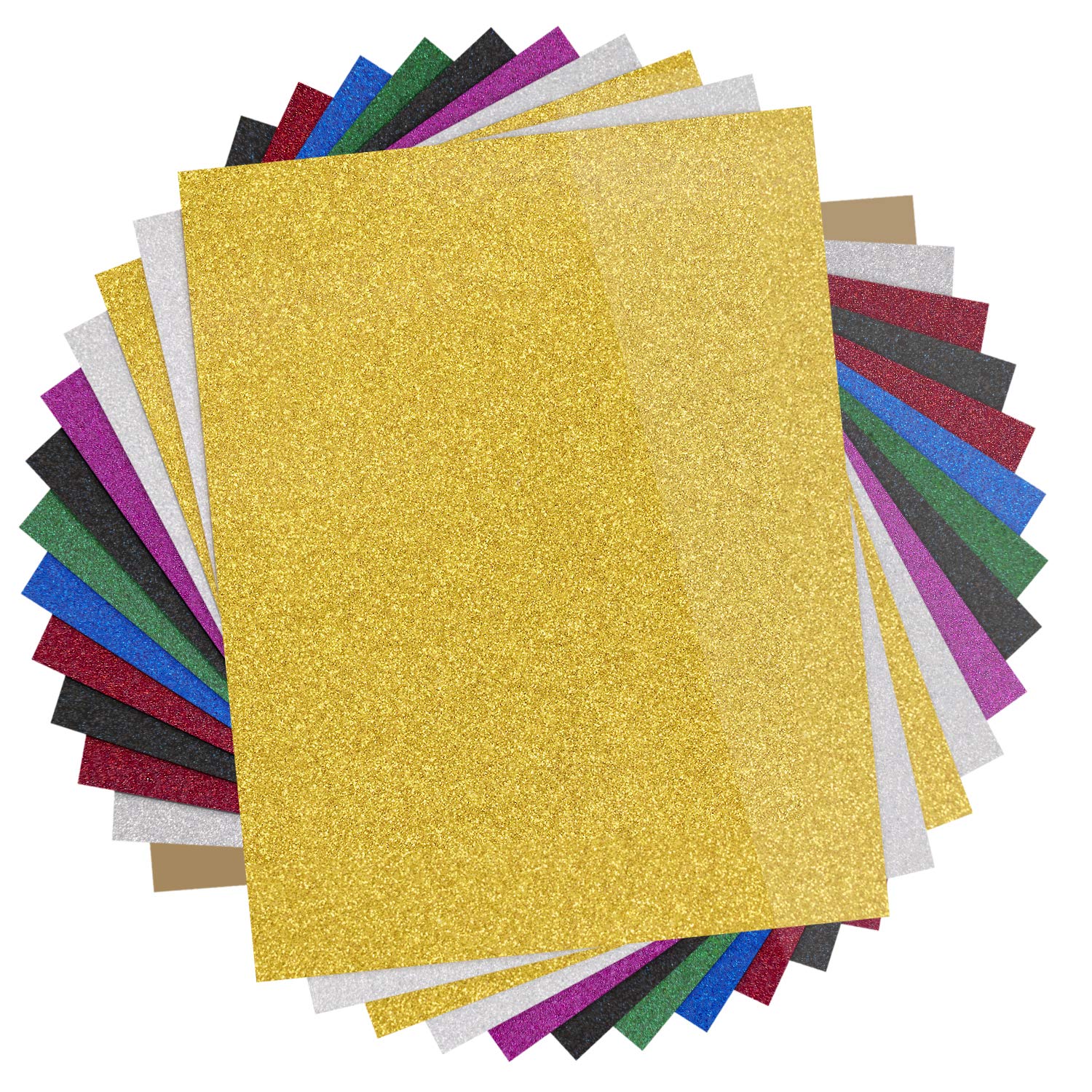 Glitter Heat Transfer Vinyl Bundle Shiny HTV Glitter Bundle for Cricut Silhouette Cutter Machines for T-Shirts and Fabrics
