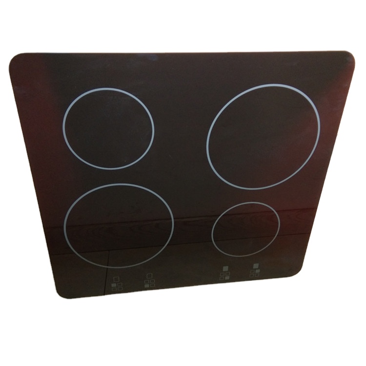 Screen Printing Flat Black Ceramic Glass Induction Ceramic Glass