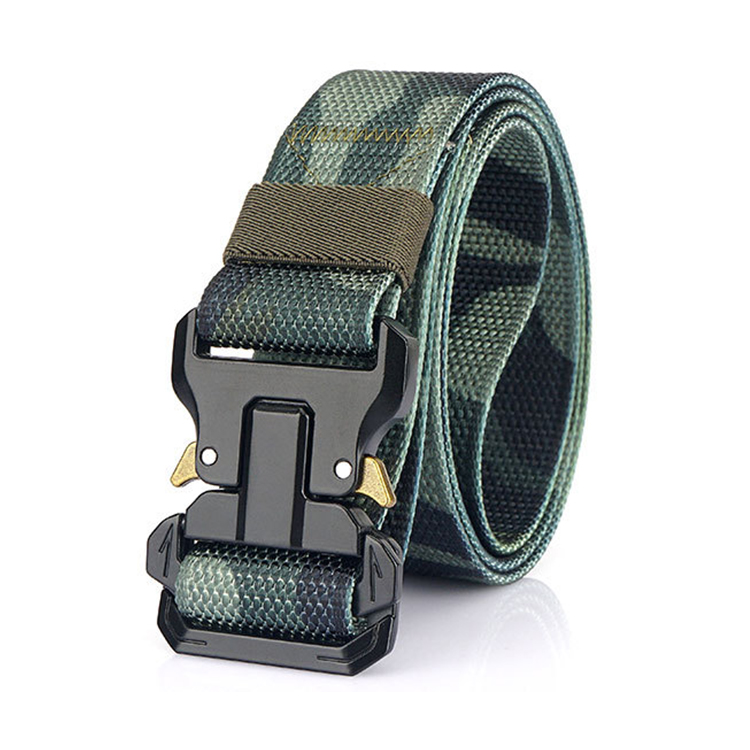 Logo Customized New Buckle Training Sports Tactical Nylon Webbing Belt for Men