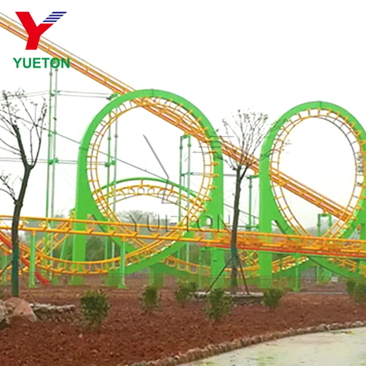 Thrill Equipment Adult Amusement Ride 4 Loop Roller Coaster Other Amusement Park Products Four-Ring Roller Coaster Ride For Sale
