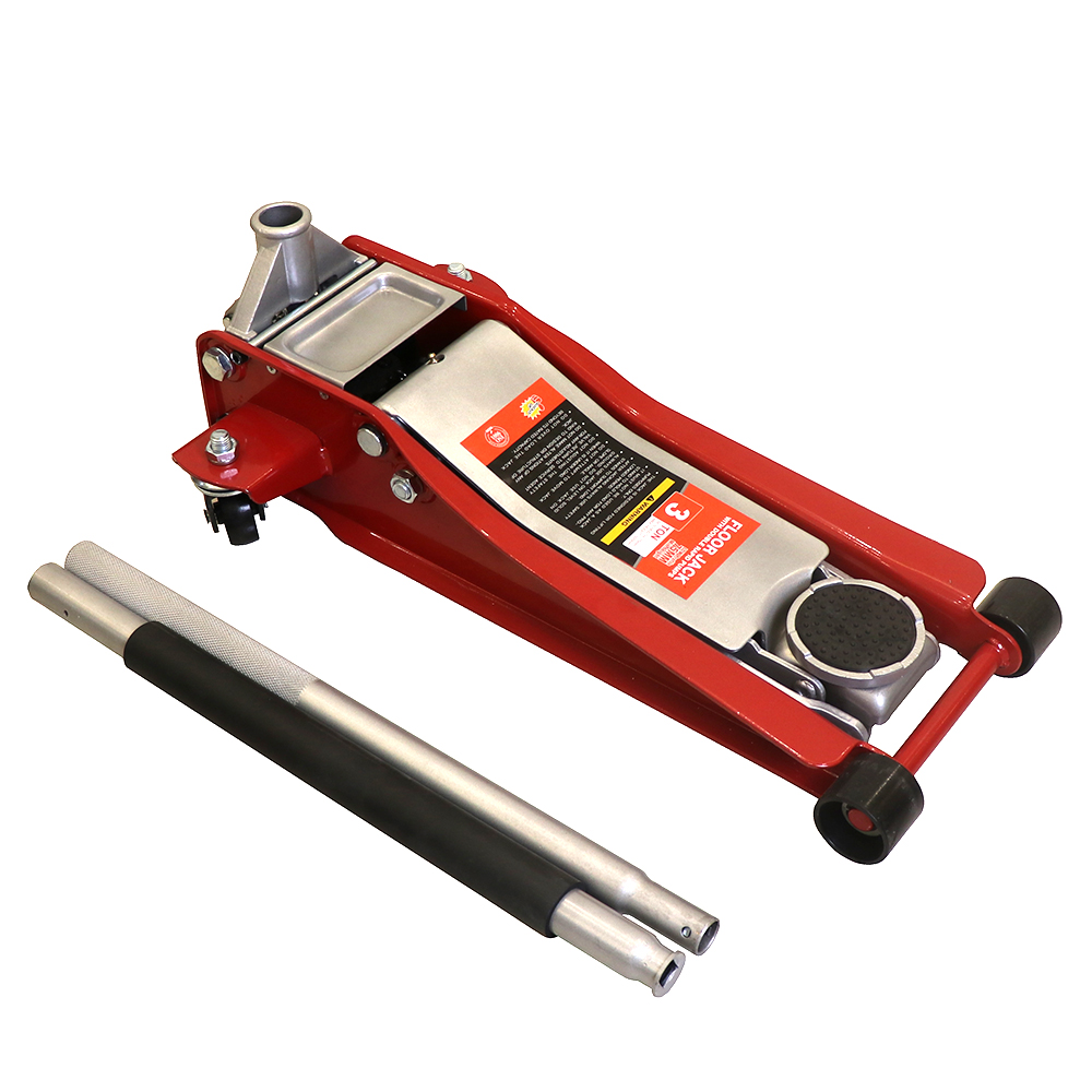 Low profile quick rise double pump 3 ton hydraulic car floor jack
