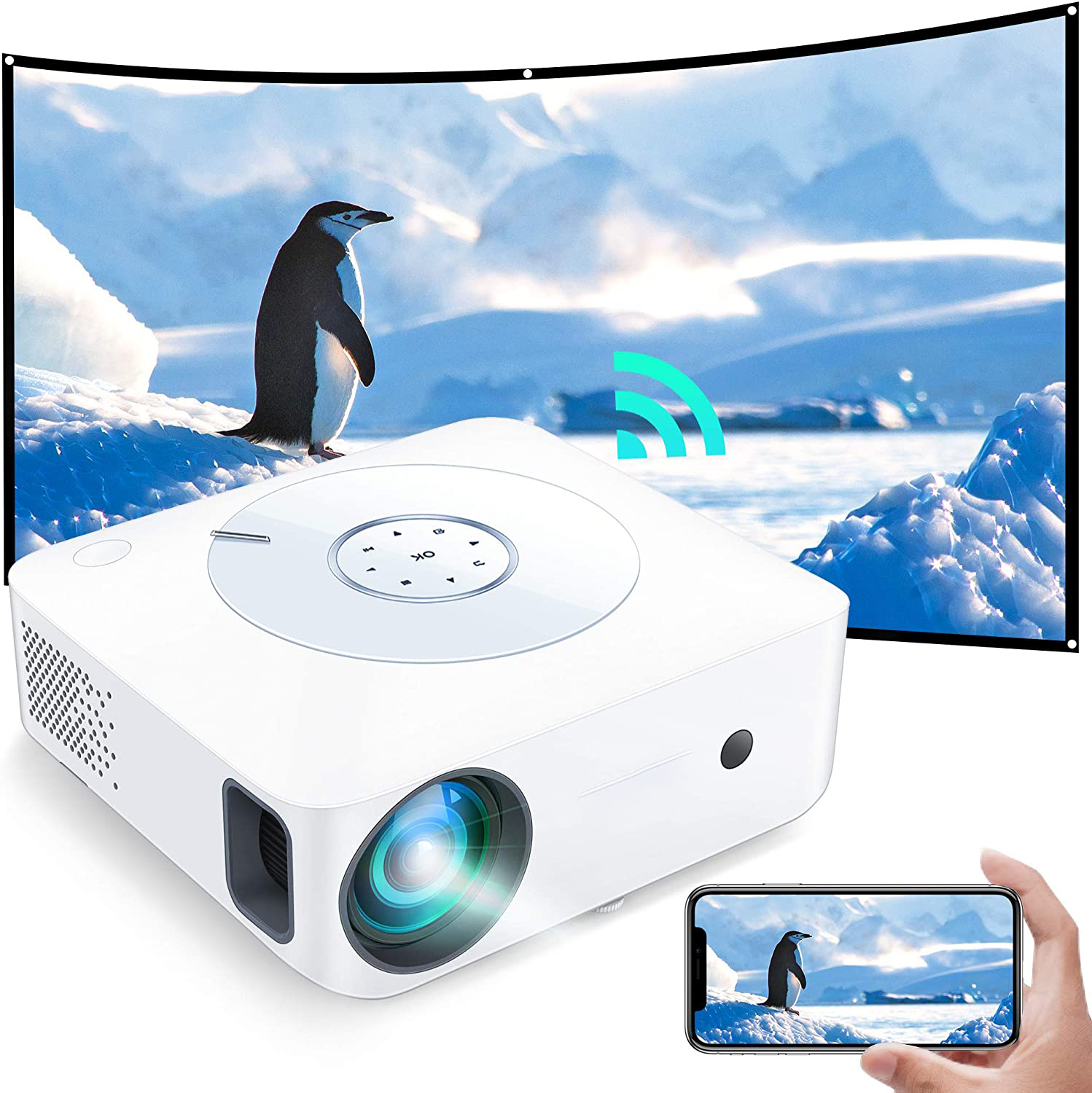 [Amazon Hot Mini 1080p Full HD проектор] Заводская дешевая цена Портативный 1080P Full HD светодиодный ЖК-проектор для домашнего кинотеатра