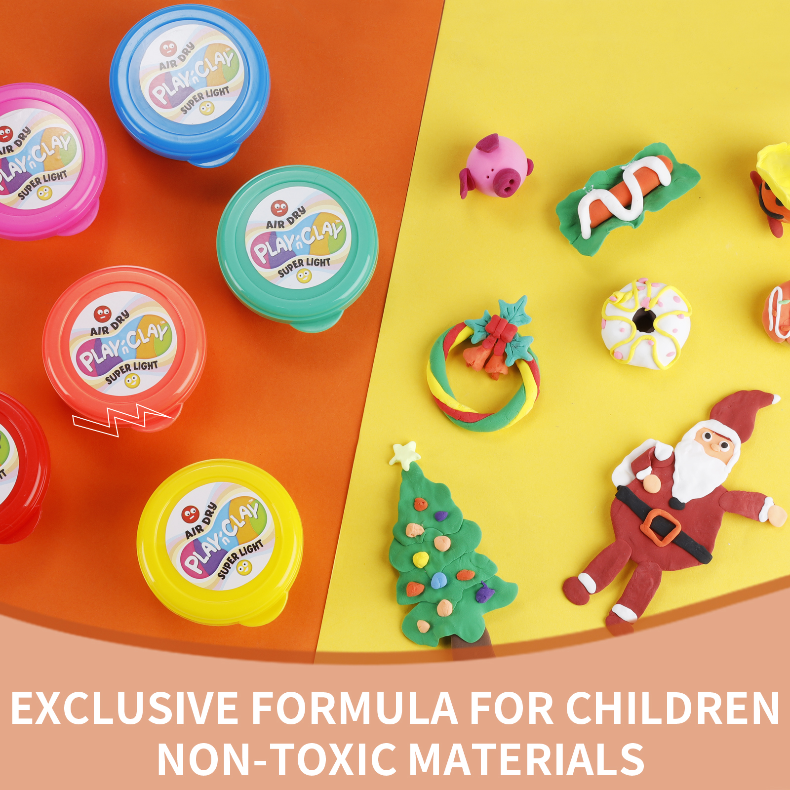2021 Amazon Hot Selling Kids Toys 24 Colors Set Air Dry Clay
