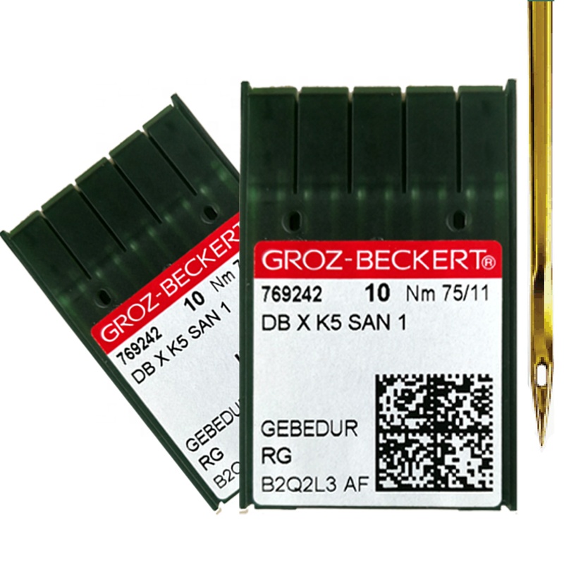 Игла Groz Beckert DBXK5 SAN1 Dbxk5 для вышивальной машины, игла для вышивальной машины с титановым покрытием, золотая игла