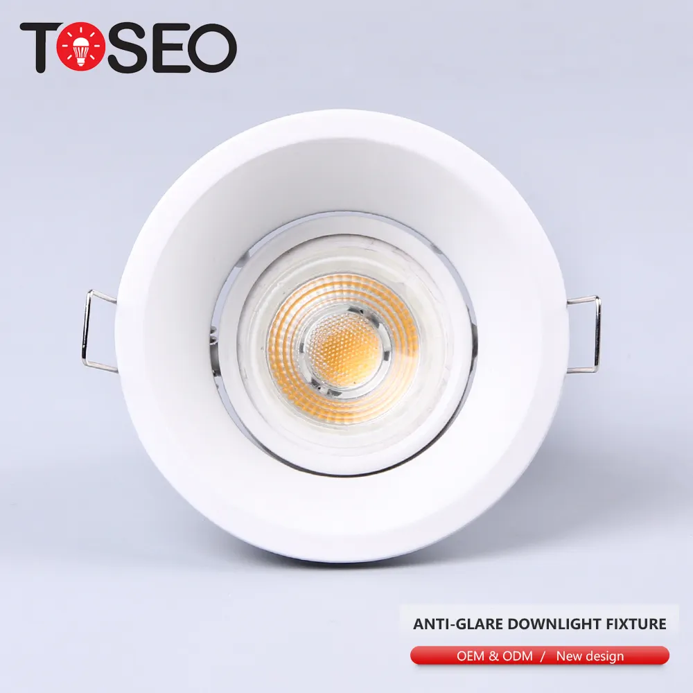 White Deep Recessed Design Anti Glare Led Downlight Gu10 Cutting 85mm Lighting Fixture For Bedroom
