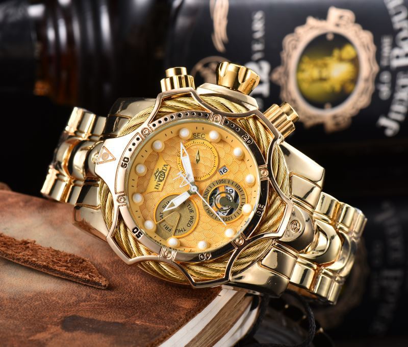 2021 New Stainless Steel Men's Luxury Quartz Digital Sports Men's Gold Military Watch