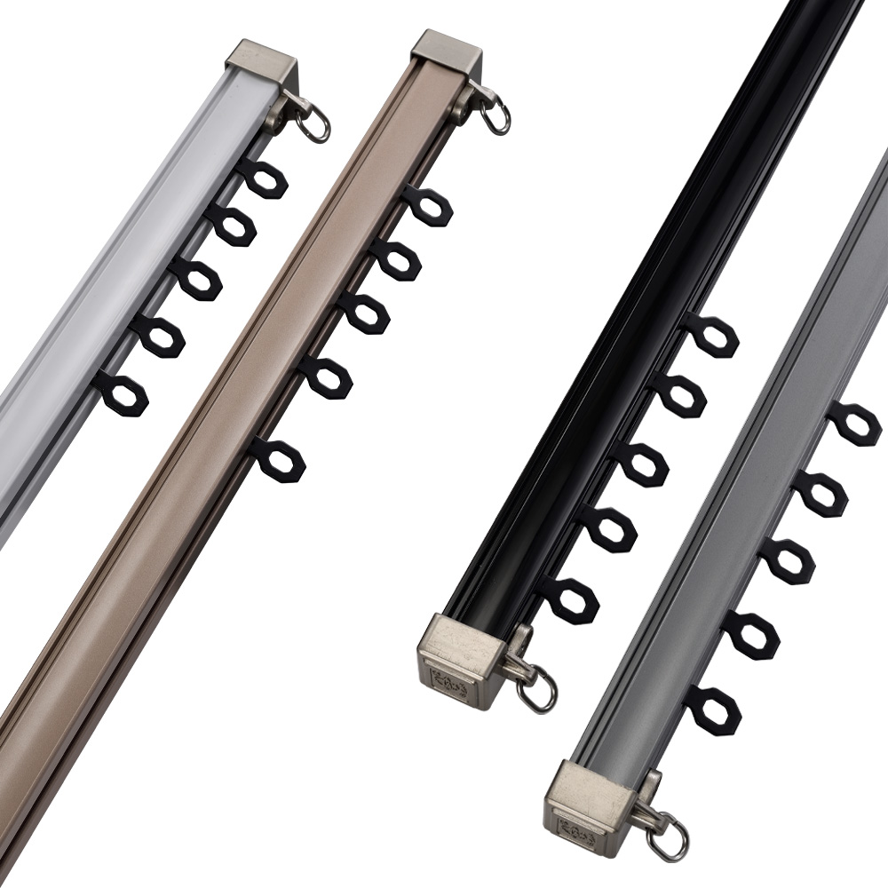 ceiling mounted heavy duty fold aluminum curtain rails system for sliding windows in china
