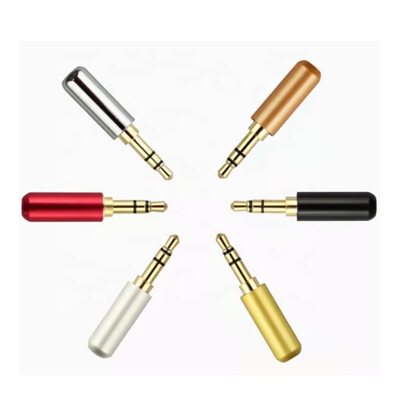 For Video 6Colour Mini Gold 3.5mm Stereo 4 Pole Headphone Jack Audio Stereo Plug