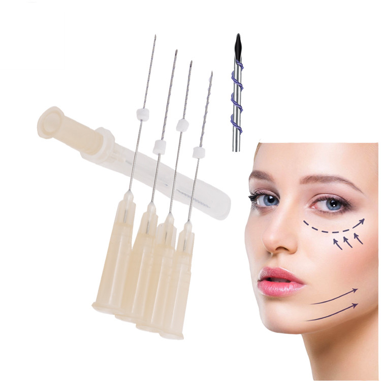 Absorable suture embedding therapy needle tornado screw i pdo polydioxanone twin thread lift for face