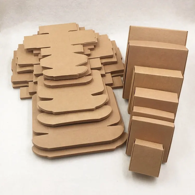 Recycled Kraft Blank Gift Storage Wrap Package Carton Cardboard Craft Paper Boxes