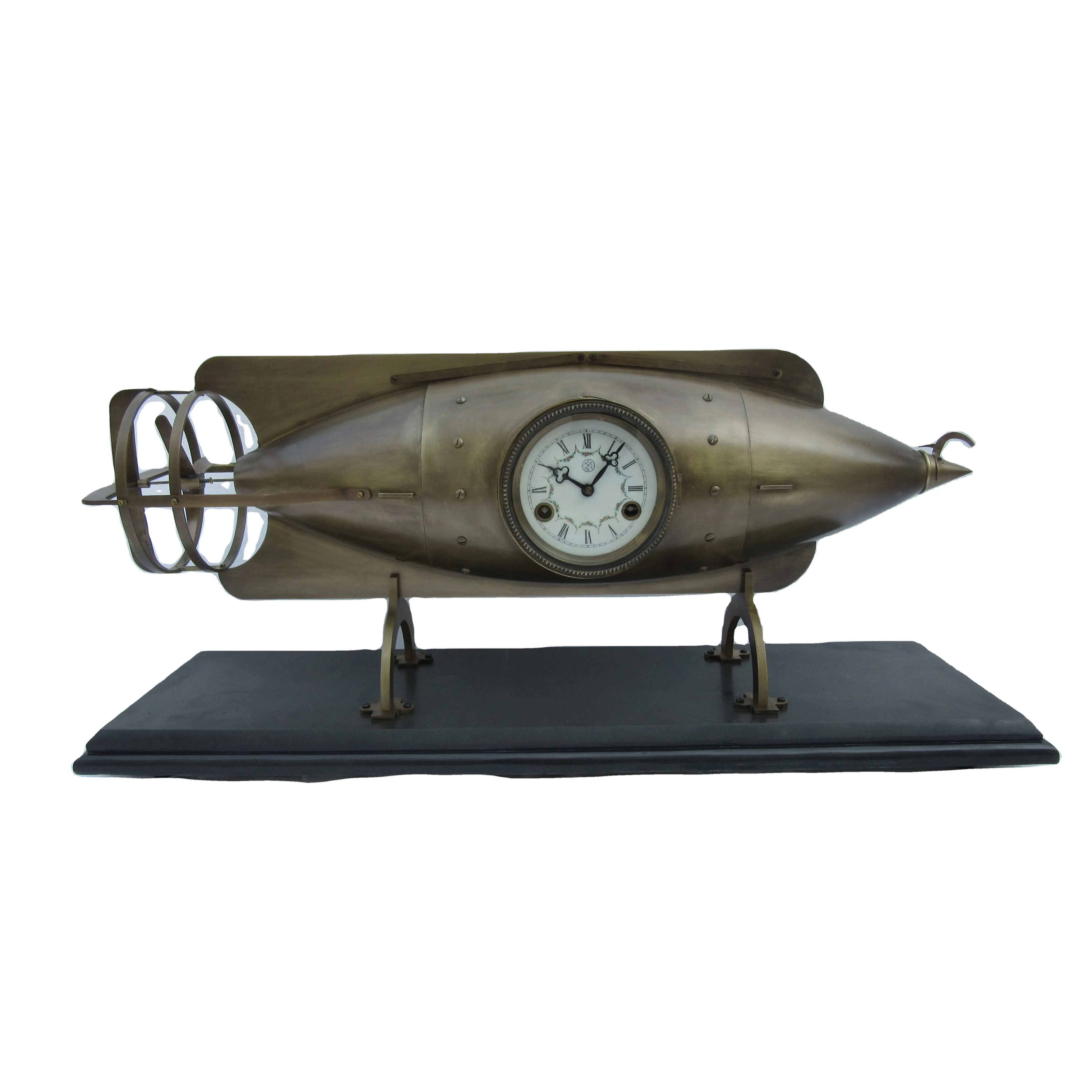 Solid Classical Antique Interesting antique brass Naval Vessel Design Mechanical Table Clock Watch for Home Decoration, Gifts