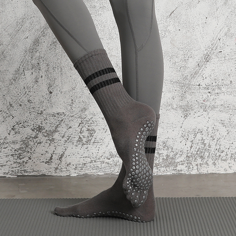 Autumn Winter Non-slip Professional Women's Mid-tube Sports Yoga Fitness Yoga Five Finger Socks