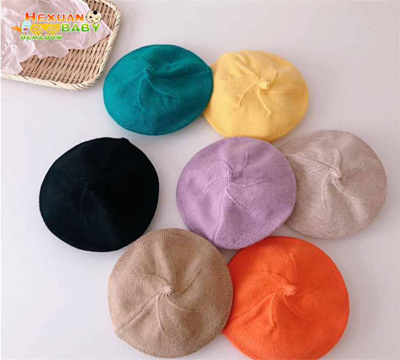 Fashion Knitted Beret Multicolor Children Baby Hats Autumn Winter Styling Accessories For Girls Kids Bonnet