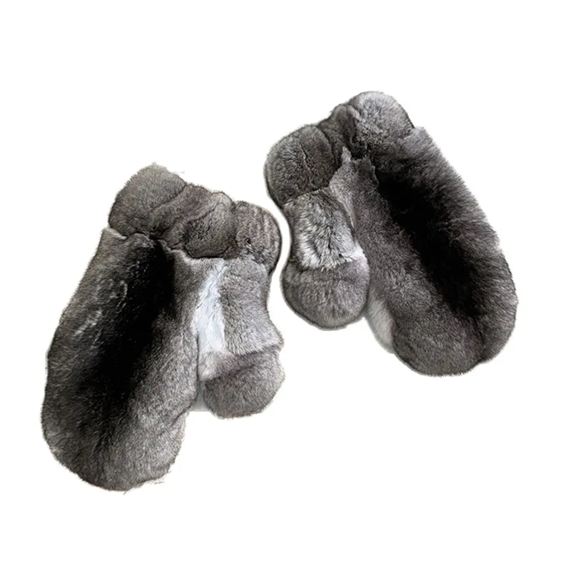 High Quality Genuine Chinchilla Fur Gloves Luxury Thicken Womens Winter Mink Fur Gloves