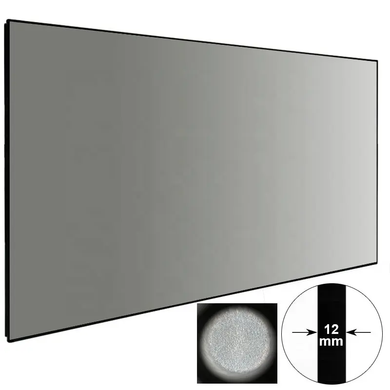 80" 100" 120" 150" 180" 200" Slim Bezel High Gain Screen Ambient Light Rejecting Projector Screen ZHK100B-Black Crystal HG