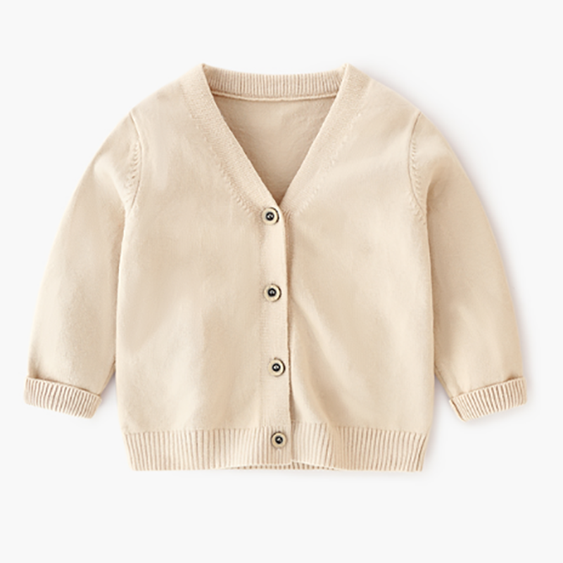 spring baby cardigan knit pure color fashion unisex cotton cardigan